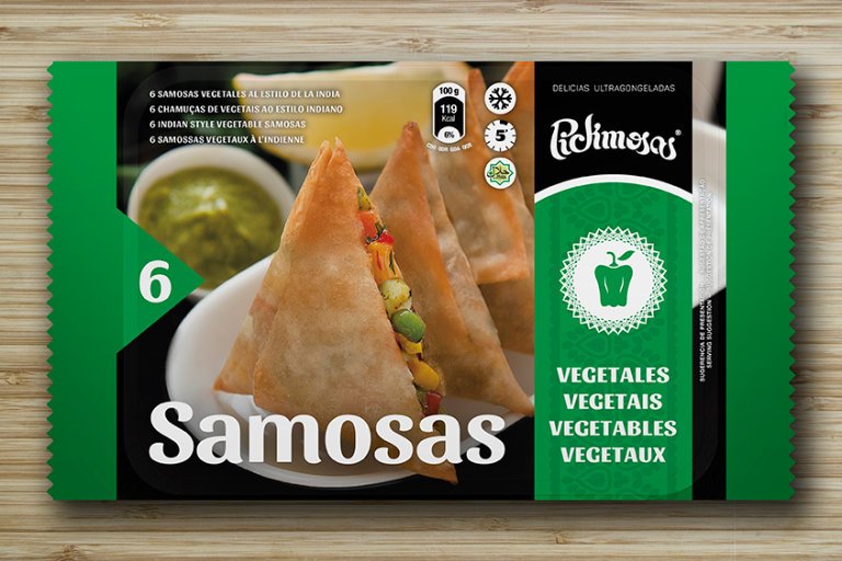 Samosas vegetales. Envase 6 unidades