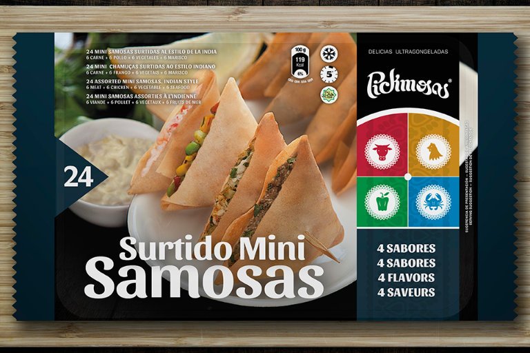 Surtido de mini samosas. Envase 24 unidades