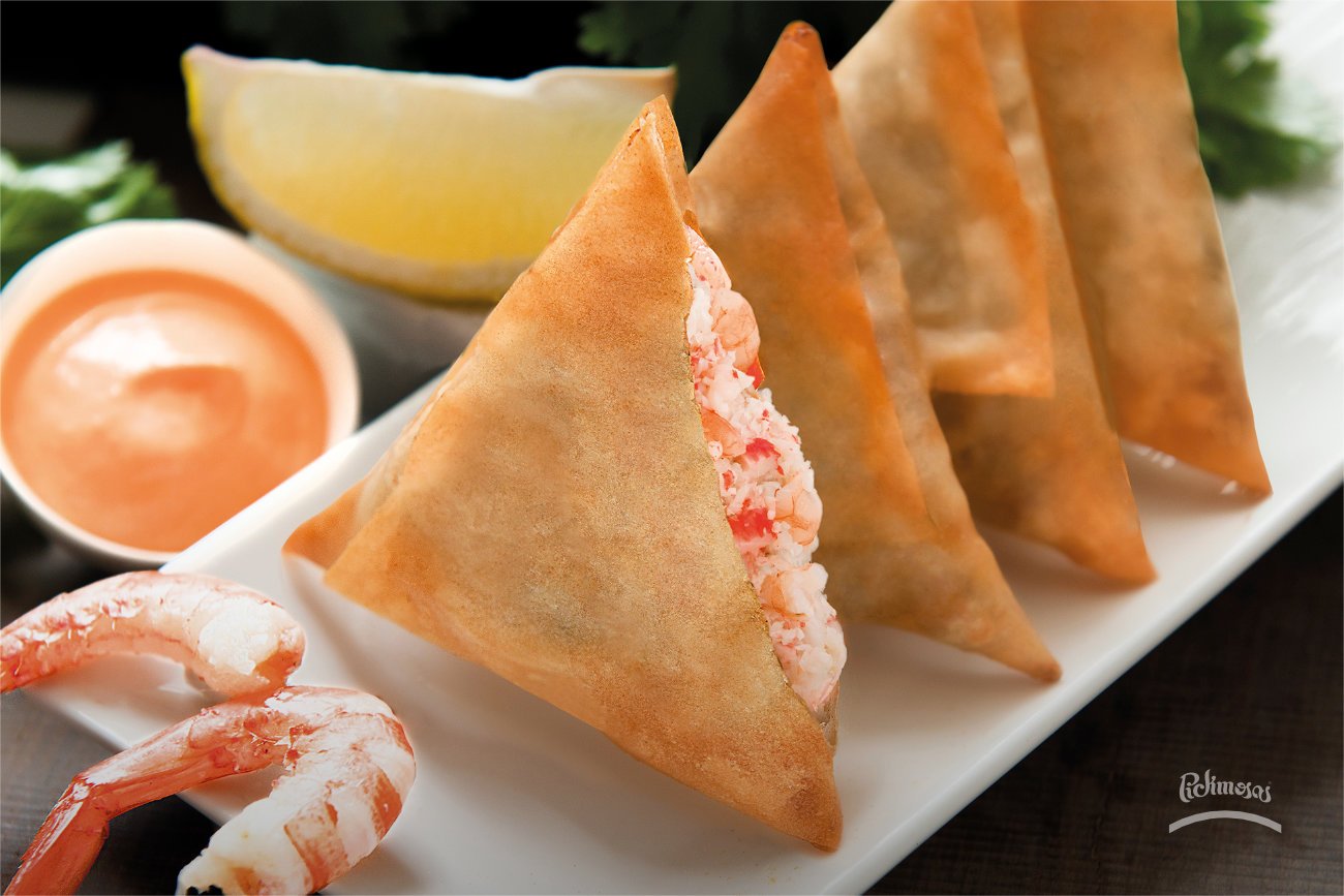 Samosas de marisco