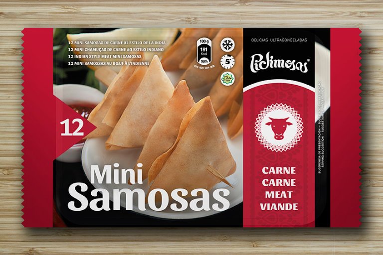 Mini samosas de carne. Envase 12 unidades